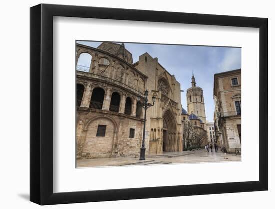 Cathedral and Miguelete Bell Tower, Plaza De La Virgen, Autumn (Fall), Valencia, Spain, Europe-Eleanor Scriven-Framed Photographic Print