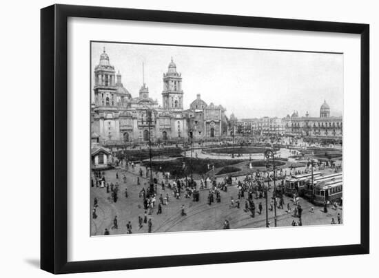 Cathedral and National Palace, Mexico City, Mexico, 1926-null-Framed Giclee Print