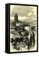 Cathedral and Platform at Berne. Switzerland-null-Framed Stretched Canvas