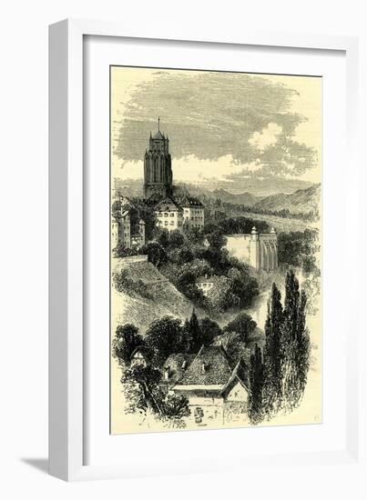 Cathedral and Platform at Berne. Switzerland-null-Framed Giclee Print