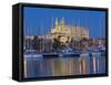 Cathedral and Port, Palma, Majorca, Balearic Islands, Spain, Mediterranean, Europe-Marco Cristofori-Framed Stretched Canvas