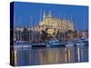 Cathedral and Port, Palma, Majorca, Balearic Islands, Spain, Mediterranean, Europe-Marco Cristofori-Stretched Canvas