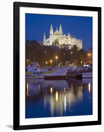 Cathedral and Port, Palma, Majorca, Balearic Islands, Spain, Mediterranean, Europe-Marco Cristofori-Framed Photographic Print