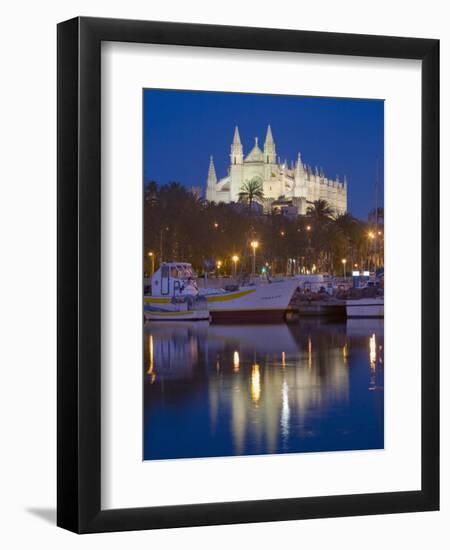 Cathedral and Port, Palma, Majorca, Balearic Islands, Spain, Mediterranean, Europe-Marco Cristofori-Framed Photographic Print