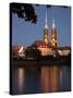 Cathedral and River Odra (River Oder), Old Town, Wroclaw, Silesia, Poland, Europe-Frank Fell-Stretched Canvas