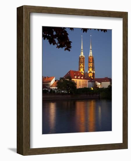 Cathedral and River Odra (River Oder), Old Town, Wroclaw, Silesia, Poland, Europe-Frank Fell-Framed Photographic Print