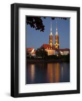 Cathedral and River Odra (River Oder), Old Town, Wroclaw, Silesia, Poland, Europe-Frank Fell-Framed Photographic Print