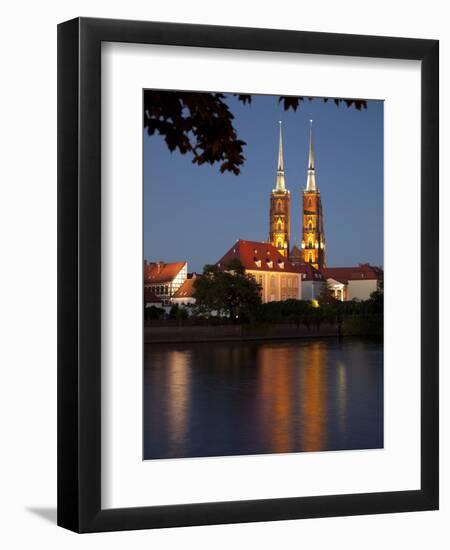 Cathedral and River Odra (River Oder), Old Town, Wroclaw, Silesia, Poland, Europe-Frank Fell-Framed Photographic Print