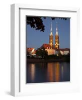 Cathedral and River Odra (River Oder), Old Town, Wroclaw, Silesia, Poland, Europe-Frank Fell-Framed Photographic Print