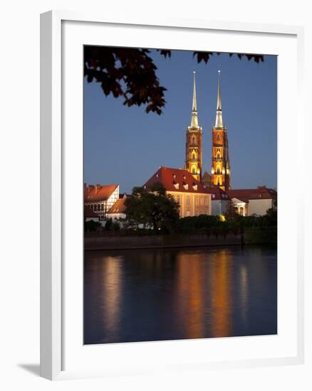 Cathedral and River Odra (River Oder), Old Town, Wroclaw, Silesia, Poland, Europe-Frank Fell-Framed Photographic Print