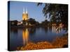 Cathedral and River Odra (River Oder), Old Town, Wroclaw, Silesia, Poland, Europe-Frank Fell-Stretched Canvas