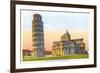 Cathedral and Tower of Pisa, Italy-null-Framed Premium Giclee Print