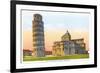 Cathedral and Tower of Pisa, Italy-null-Framed Premium Giclee Print
