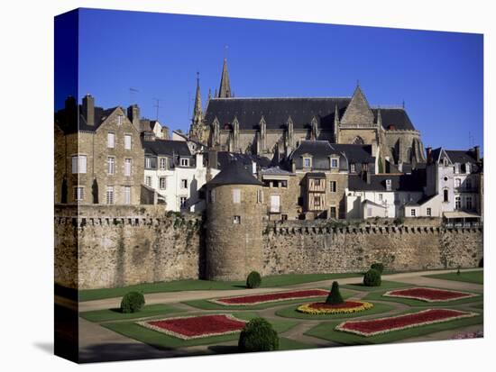 Cathedral and Town, Vannes, Brittany, France-J Lightfoot-Stretched Canvas