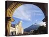 Cathedral and Volcan De Agua, 3765M, Antigua, Guatemala, Central America-Christian Kober-Stretched Canvas