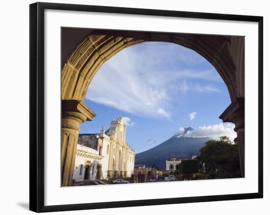 Cathedral and Volcan De Agua, 3765M, Antigua, Guatemala, Central America-Christian Kober-Framed Photographic Print