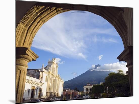 Cathedral and Volcan De Agua, 3765M, Antigua, Guatemala, Central America-Christian Kober-Mounted Photographic Print