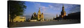 Cathedral at a Town Square, St. Basil's Cathedral, Red Square, Moscow, Russia-null-Stretched Canvas