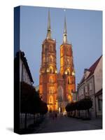 Cathedral at Dusk, Old Town, Wroclaw, Silesia, Poland, Europe-Frank Fell-Stretched Canvas