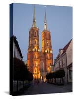 Cathedral at Dusk, Old Town, Wroclaw, Silesia, Poland, Europe-Frank Fell-Stretched Canvas