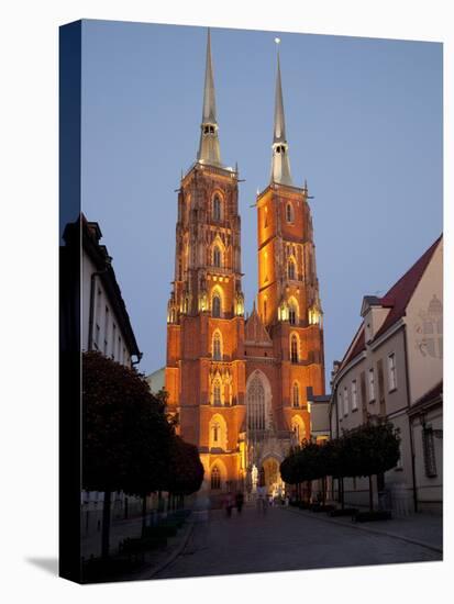Cathedral at Dusk, Old Town, Wroclaw, Silesia, Poland, Europe-Frank Fell-Stretched Canvas