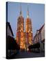 Cathedral at Dusk, Old Town, Wroclaw, Silesia, Poland, Europe-Frank Fell-Stretched Canvas