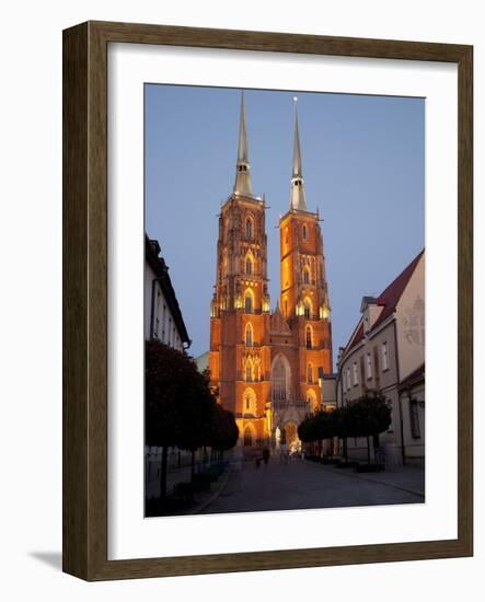 Cathedral at Dusk, Old Town, Wroclaw, Silesia, Poland, Europe-Frank Fell-Framed Photographic Print