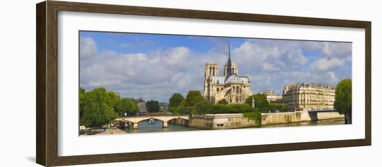 Cathedral at the Riverside, Notre Dame Cathedral, Seine River, Paris, Ile-De-France, France-null-Framed Photographic Print