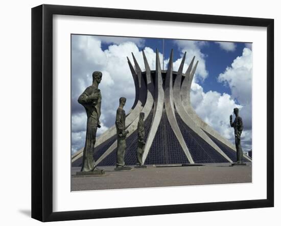 Cathedral, Brasilia, Unesco World Heritage Site, Brazil, South America-Walter Rawlings-Framed Photographic Print