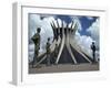 Cathedral, Brasilia, Unesco World Heritage Site, Brazil, South America-Walter Rawlings-Framed Photographic Print