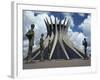 Cathedral, Brasilia, Unesco World Heritage Site, Brazil, South America-Walter Rawlings-Framed Photographic Print