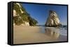 Cathedral Cove Cliffs and Artfully Sculpted Rock-null-Framed Stretched Canvas