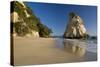 Cathedral Cove Cliffs and Artfully Sculpted Rock-null-Stretched Canvas