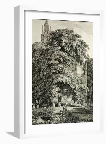 Cathedral Hidden Among Trees-Karl Friedrich Schinkel-Framed Giclee Print