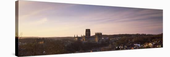 Cathedral in a City at Dusk, Durham Cathedral, Durham, England-null-Stretched Canvas