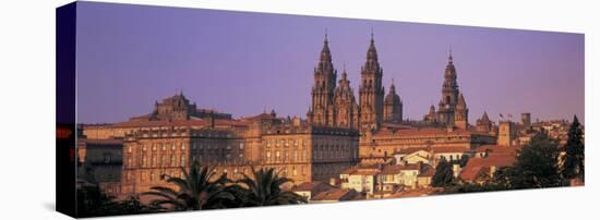 Cathedral in a City, Santiago De Compostela, La Coruna, Galicia, Spain-null-Stretched Canvas