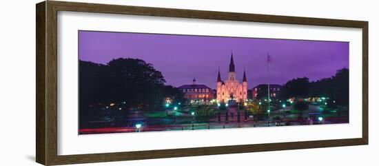 Cathedral in a city, St. Louis Cathedral, Jackson Square, French Quarter, New Orleans, Louisiana...-null-Framed Photographic Print