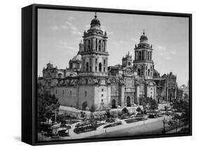 Cathedral in Mexico City Photograph - Mexico City, Mexico-Lantern Press-Framed Stretched Canvas