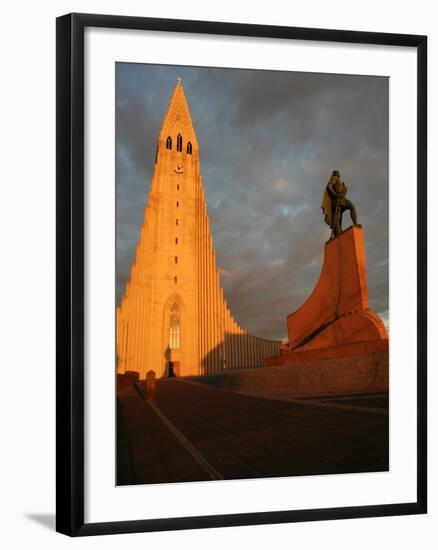 Cathedral in Reykjavik, Iceland, Polar Regions-David Pickford-Framed Photographic Print