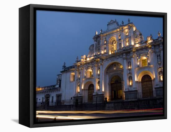 Cathedral in Square, Antigua, Guatemala-Bill Bachmann-Framed Stretched Canvas