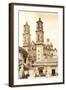 Cathedral in Taxco-null-Framed Art Print