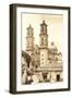 Cathedral in Taxco-null-Framed Art Print