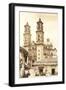 Cathedral in Taxco-null-Framed Art Print