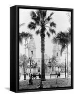 Cathedral in the Plaza de Armas in Peru Photograph - Lima, Peru-Lantern Press-Framed Stretched Canvas