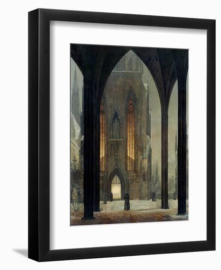 Cathedral in Winter, 1821-Ernst Ferdinand Oehme-Framed Giclee Print