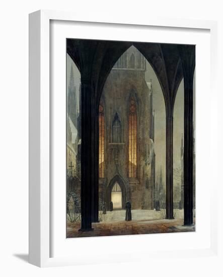 Cathedral in Winter, 1821-Ernst Ferdinand Oehme-Framed Giclee Print