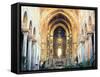 Cathedral Interior with Mosaics, Monreale, Sicily, Italy-Peter Thompson-Framed Stretched Canvas