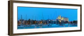 Cathedral La Seu Illuminated at Dusk, Palma De Mallorca, Mallorca, Balearic Islands, Spain-Doug Pearson-Framed Photographic Print