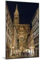 Cathedral Notre-Dame at night, Strasbourg, Alsace, Bas-Rhin Department, France, Europe-G&M Therin-Weise-Mounted Photographic Print