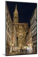Cathedral Notre-Dame at night, Strasbourg, Alsace, Bas-Rhin Department, France, Europe-G&M Therin-Weise-Mounted Photographic Print